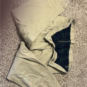 L.L. Bean Men's Khaki Chinos with Plaid Lining